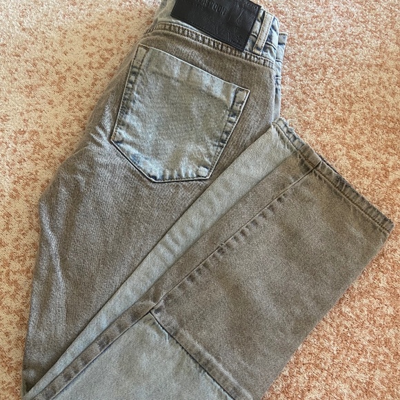 One Teaspoon Truckers Colorblock Mid Waist Straight Leg Denim Jeans - Picture 4 of 7